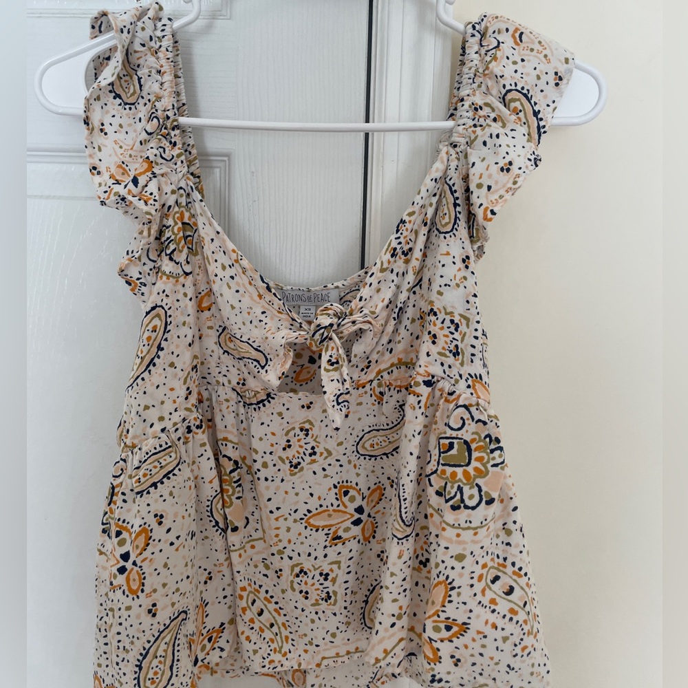 CUTE PATTERN TANK TOP SIZE XS BLUE ORANGE GREEN  PATTERN